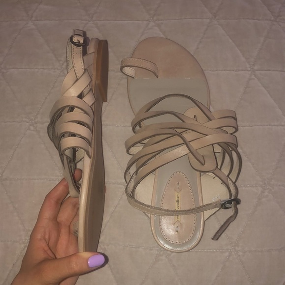 MaxStudio Cream Strappy Sandals - Picture 2 of 3